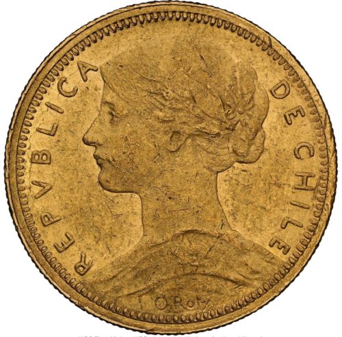 Moneda de Oro Chile 1896 10 Pesos NGC AU-55 una de 17 clasificadas en PCGS+NGC 0.176 AGW - Foto 1 de 6